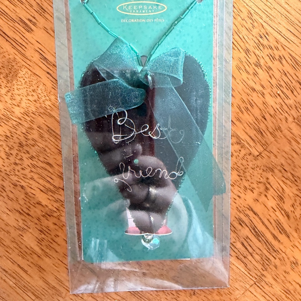 Hallmark Keepsake 'Best Friends' Heart Ornament - Teal Ribbon